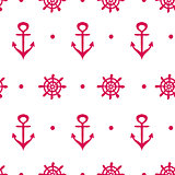 Red and white nautical template