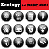 Set of ecological glossy icons