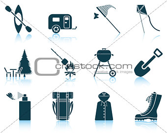Set of camping icons.