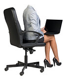 Woman body sitting in chair