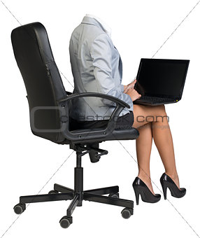 Woman body sitting in chair