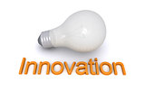 Light bulb and Innovation word