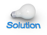 Light bulb and Solution word
