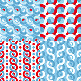 Set of geometric colorful seamless patterns