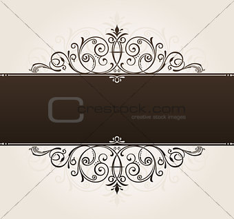 vector template for text. vintage frame decorated with antique o