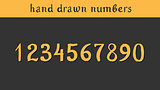 Hand drawn vector numbers