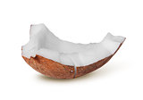Single piece of coconut pulp rotated