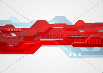 Abstract red blue tech geometric illustration
