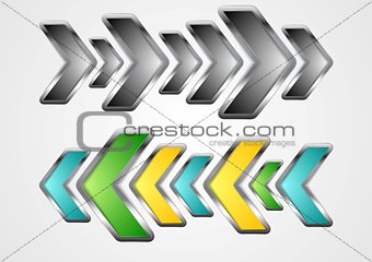 Abstract metallic arrows vector background