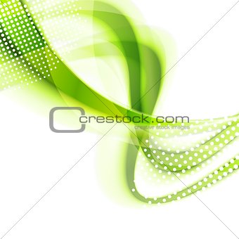 Abstract green smooth wavy bright background