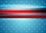 Red smooth stripes on blue star background. Usa