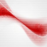 Red wavy tech abstract background