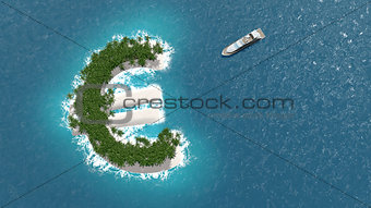Tax haven, financial or wealth evasion on a euro shaped island.