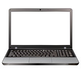 photo realistic laptop isolated on white background