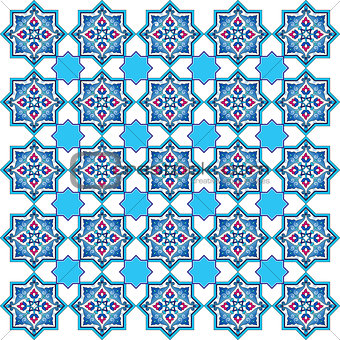 designed with shades of blue ottoman pattern series five
