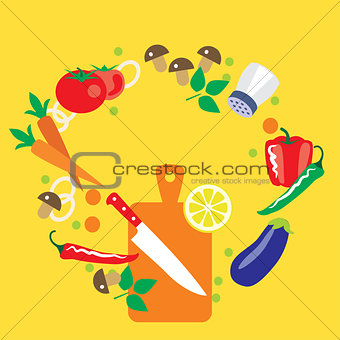 Seamless kitchen vector composition background