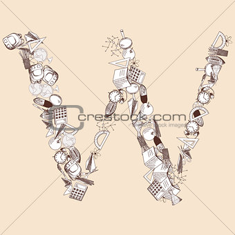 Alphabet letter with education theme