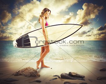 Sexy surfer girl