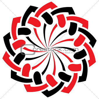 vector red black round ornament