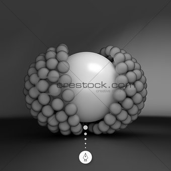 3d vector illustration. Concept for science, technology and network.
