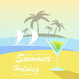 Vector summer background with holiday elements