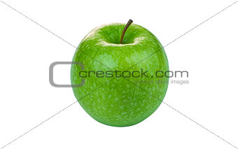 Green Granny Smith Apple on white background