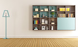Living room with  modern bookcase