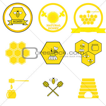 Set of honey labels