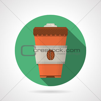 Flat color vector icon for coffee cup