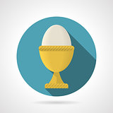 Flat color vector icon for boiled egg