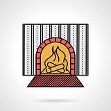 Fire place flat color vector icon