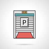 Parking gate flat color vector icon