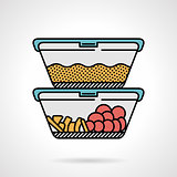 Lunch box flat color vector icon