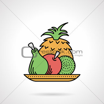 Fruit dish flat color vector icon