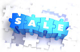 Sale - Text on Blue Puzzles.