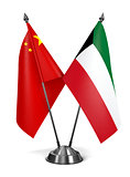China and Kuwait - Miniature Flags.