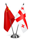 China and Georgia - Miniature Flags.
