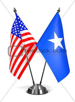 USA and Somalia - Miniature Flags.