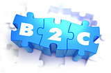 B2C - White Word on Blue Puzzles.
