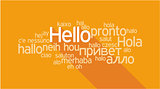 HELLO in different languages, word tag cloud