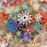 multi-colored snowflakes