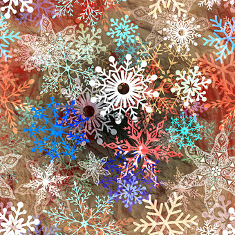 multi-colored snowflakes