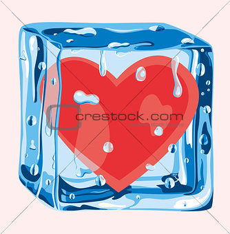 Heart in an ice cube