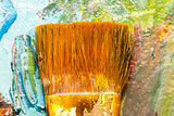 Paints brushes and oil paints