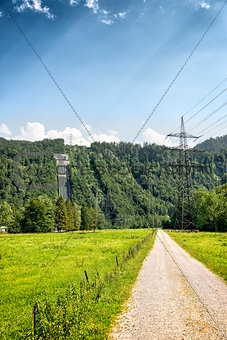 View to power plant at Kochelsee