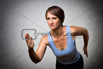 Middle aged running woman