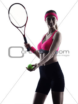 woman tennis player portrait silhouette