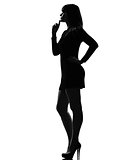 stylish silhouette woman full length thinking pensive