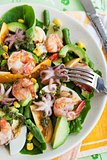 Seafood and vegetables salad
