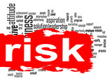 Risk word cloud with red banner